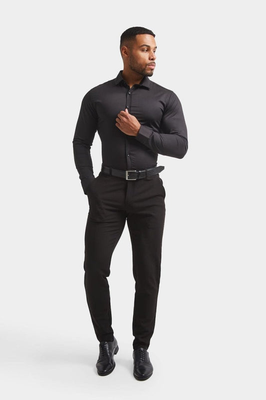 Athletic Fit Dress Shirt in Black